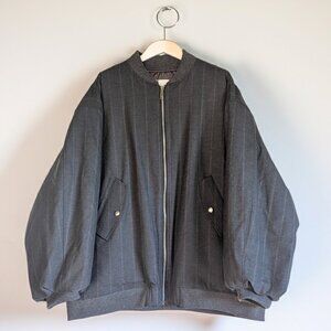Frankie Shop Astra Grey Stripe Bomber Unisex Oversized Minimalist Streetwear M/L